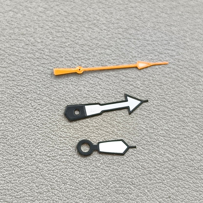 Green Lume Black Trim White Painted Orange Second Watch Hands for NH35 NH36
