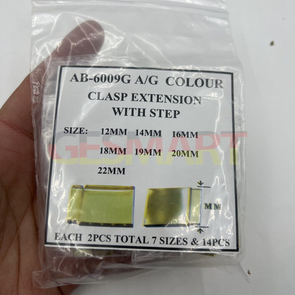 14pcs gold watch strap extenders with clasps, enhancing fit and comfort for various watch brands.