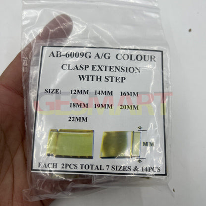 14pcs gold watch strap extenders with clasps, enhancing fit and comfort for various watch brands.