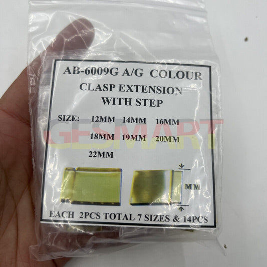 14pcs gold watch strap extenders with clasps, enhancing fit and comfort for various watch brands.