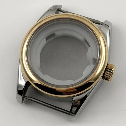 Ladies 31MM Round Bezel Sapphire Glass Jubilee bracelet Watch Case Fit NH05 NH06