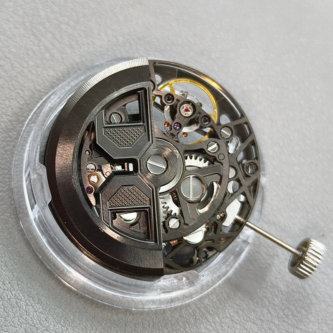 Hangzhou Black 1A05A Carved Hollow Automatic Mechanical Movement 3 Hands