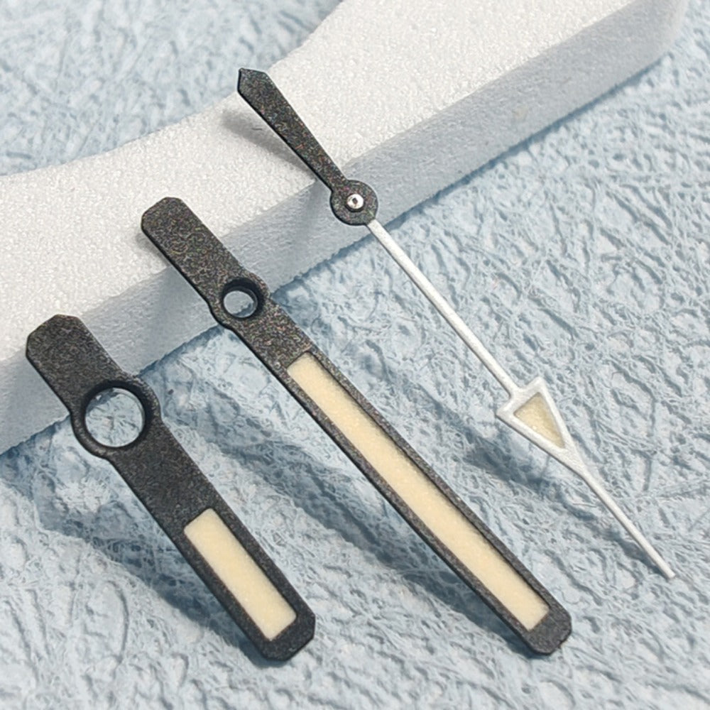 Matte 18mm C3 Orange Lume watch hands for NH34 NH35 NH36 movements, ideal for custom watch builds.