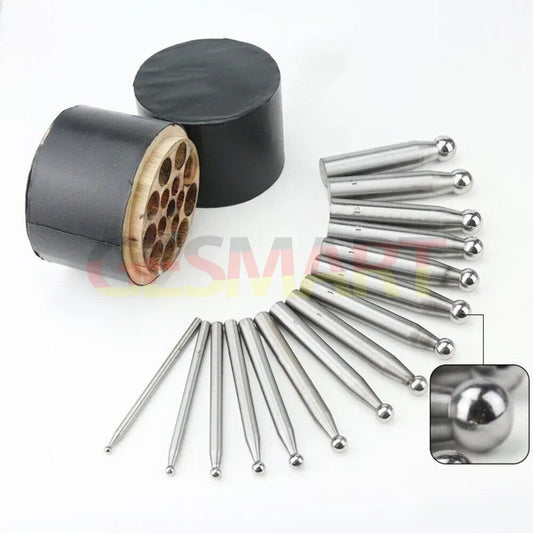Formgebung Dapping Punch Set Juweliere Metallschmiede Handwerkzeuge Kit mit Holzständer