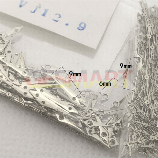 Polished silver 7-10mm watch hands for Epson TMI VJ12 quartz movement, sleek design.
