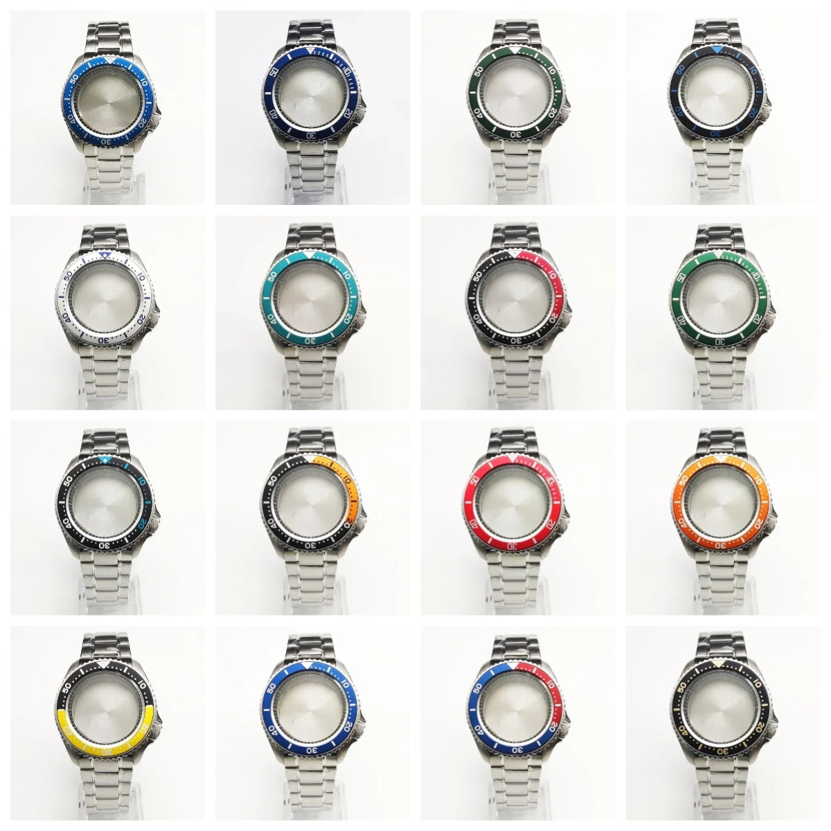 42mm Watch Case+ Strap Set SKX007 Case with Chapter Ring Sapphire for NH35 NH36