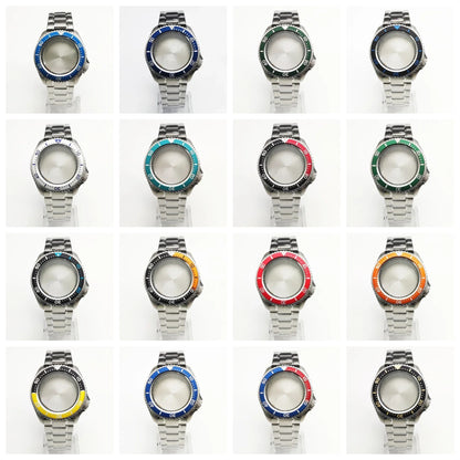 42mm Watch Case+ Strap Set SKX007 Case with Chapter Ring Sapphire for NH35 NH36