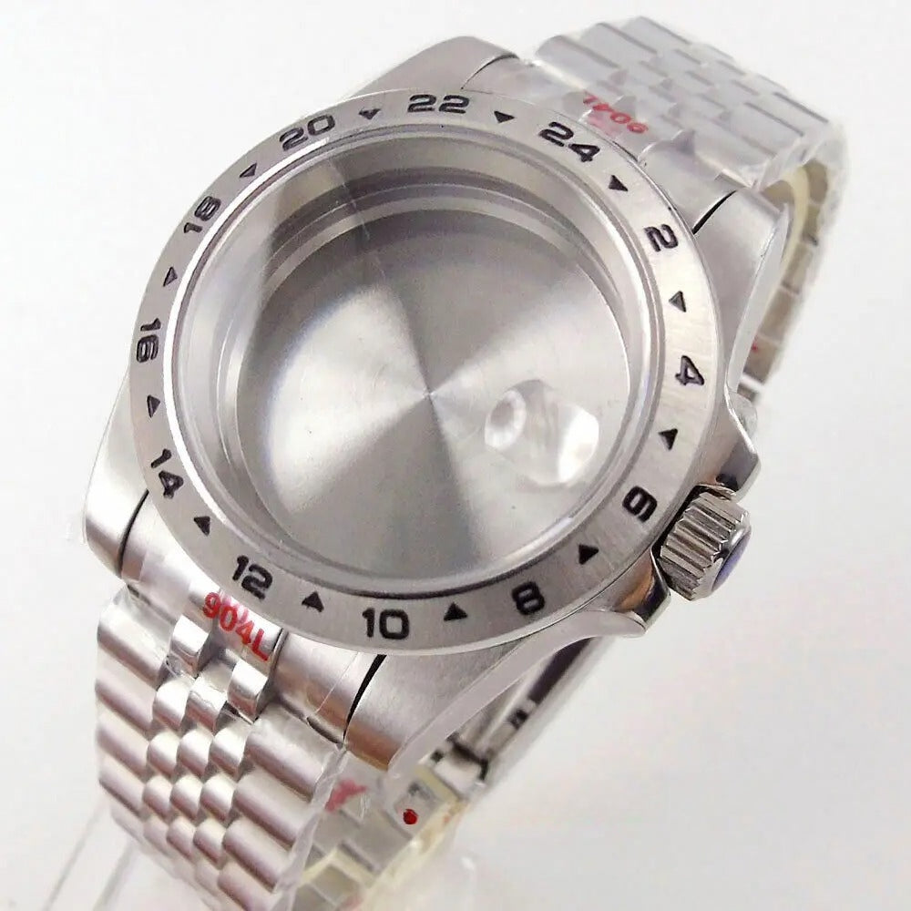 39mm GMT Bezel Sapphire Watch Case Fit NH34/35/36 PT5000 Miyota 8215 2836 2813