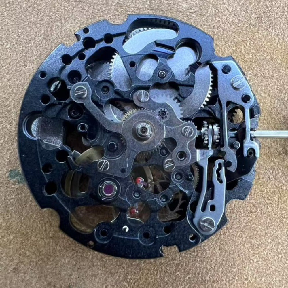 Miyota 8N24 black hollow automatic mechanical movement for precise watch accessory replacement