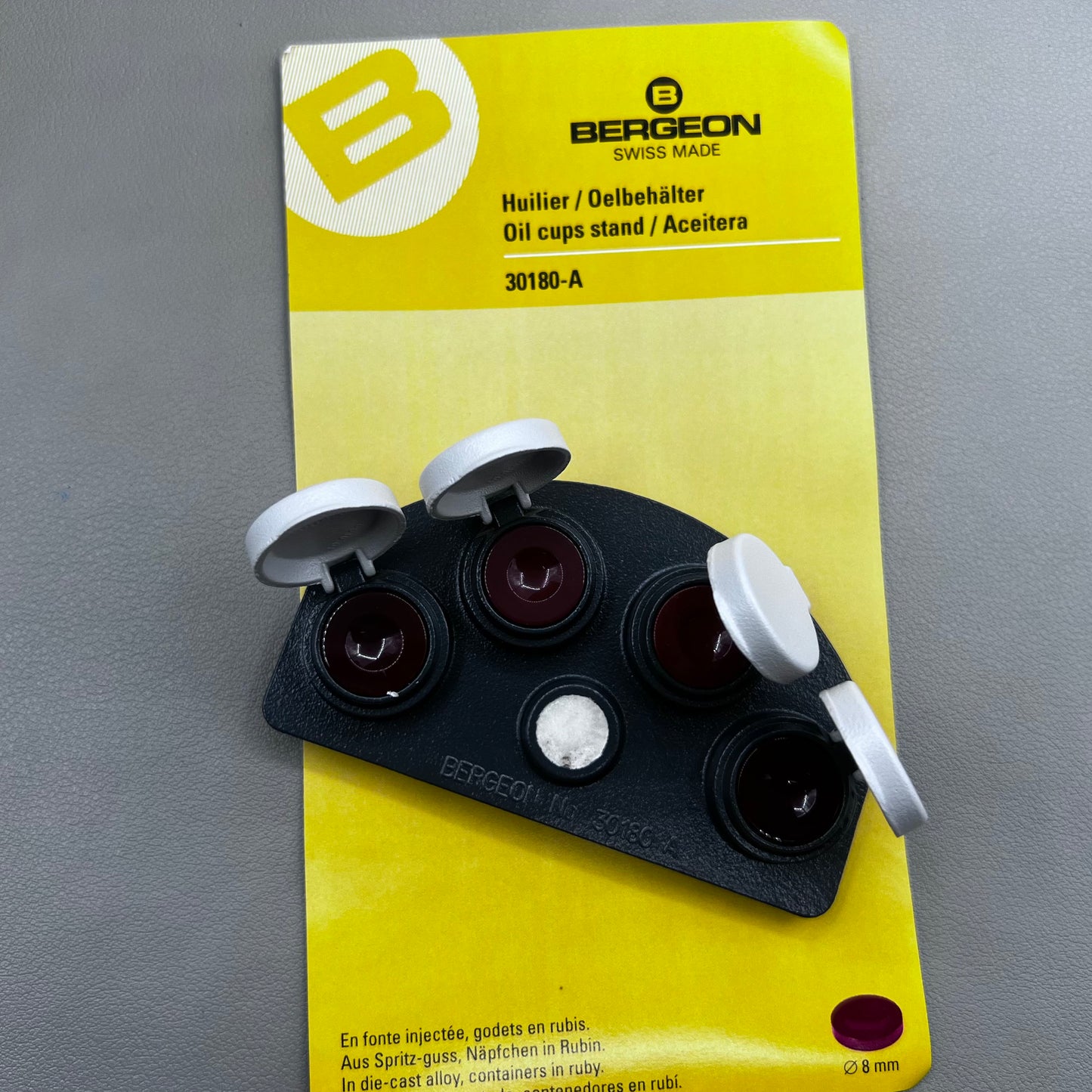 Swiss Bergeon 30180-A die-cast watch oil dip oiler stand for precise lubrication of watch parts