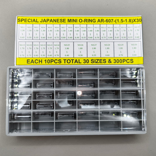 300 PIECES 1.5-1.8mm 30 Sizes Waterproof Mini O-ring Kit for Watch Crown Seal