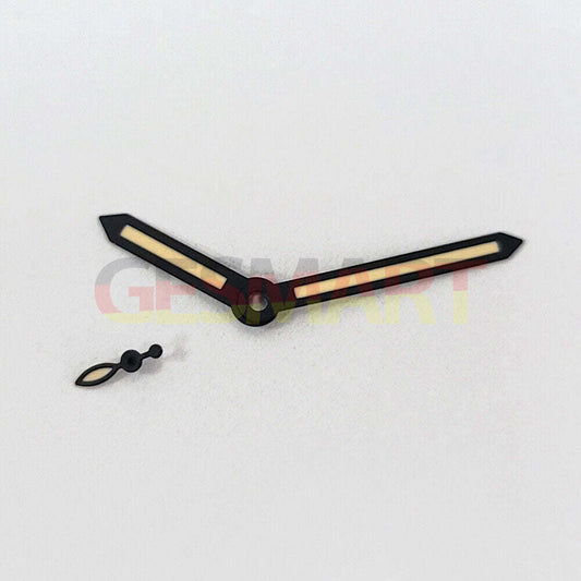 Green lume watch hands with black trim for ST3600/ST3620 ETA6497/6498 movement.