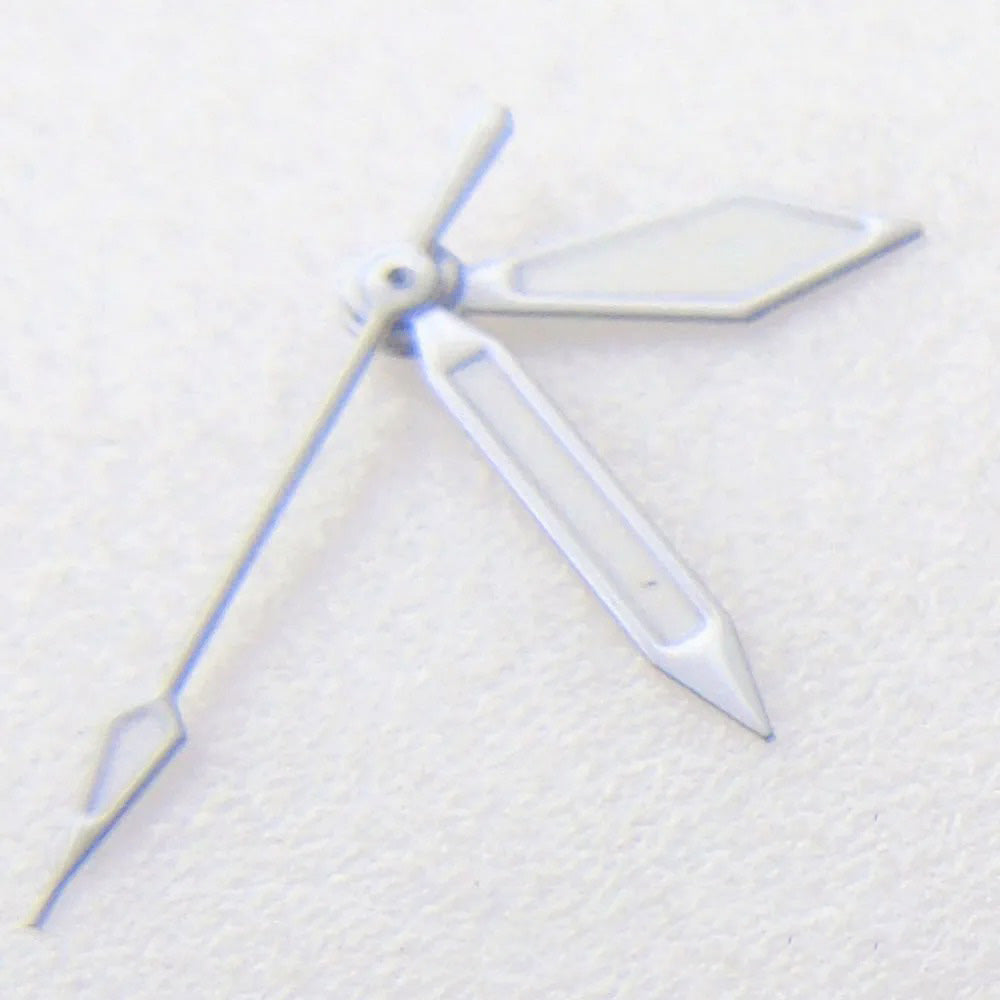 White luminous broad arrow watch hand for SKX and NH series movements, ideal for precise time reading.