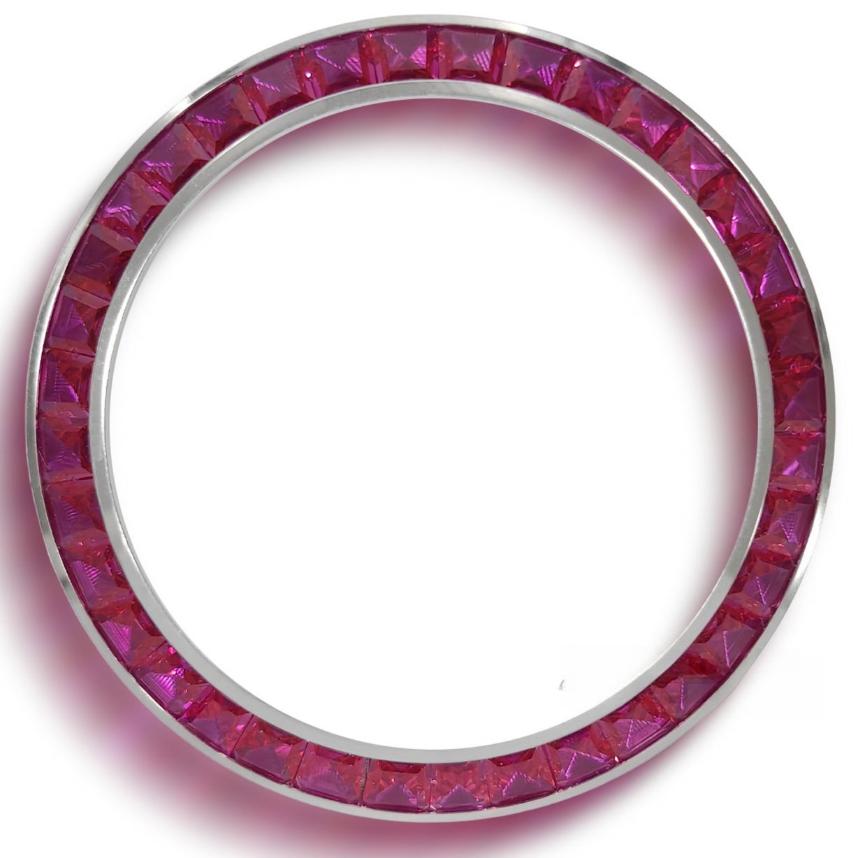 Daytona T-Shaped Square Moissanite Inclined Rose Pink Watch Bezel