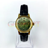 Round Case 3 Hands Green Background Zhufeng Manual Mechanical Ladies Watch