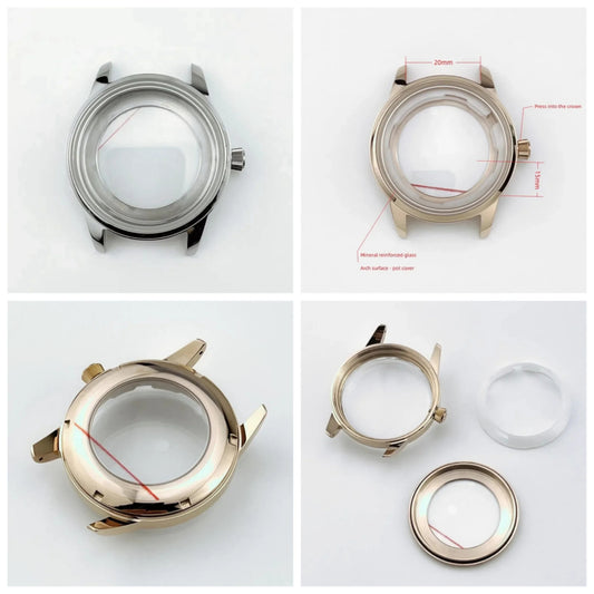 39.5mm Arch Glass Watch Case Stainless Steel Case for NH35 NH36 4R35A 4R36A