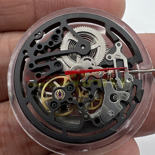 Montre squelette mécanique automatique Seagull TY2809 noire fabriquée en Chine 