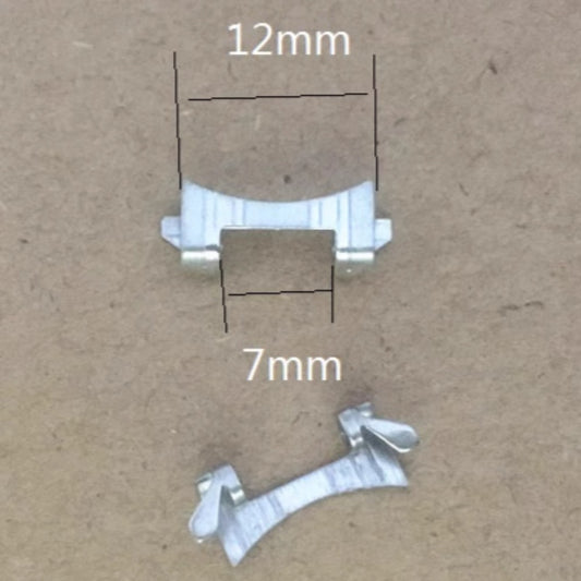 12x7mm Silver S/S Curved End Links Spring Bars Bracelet Watch Band Strap#88