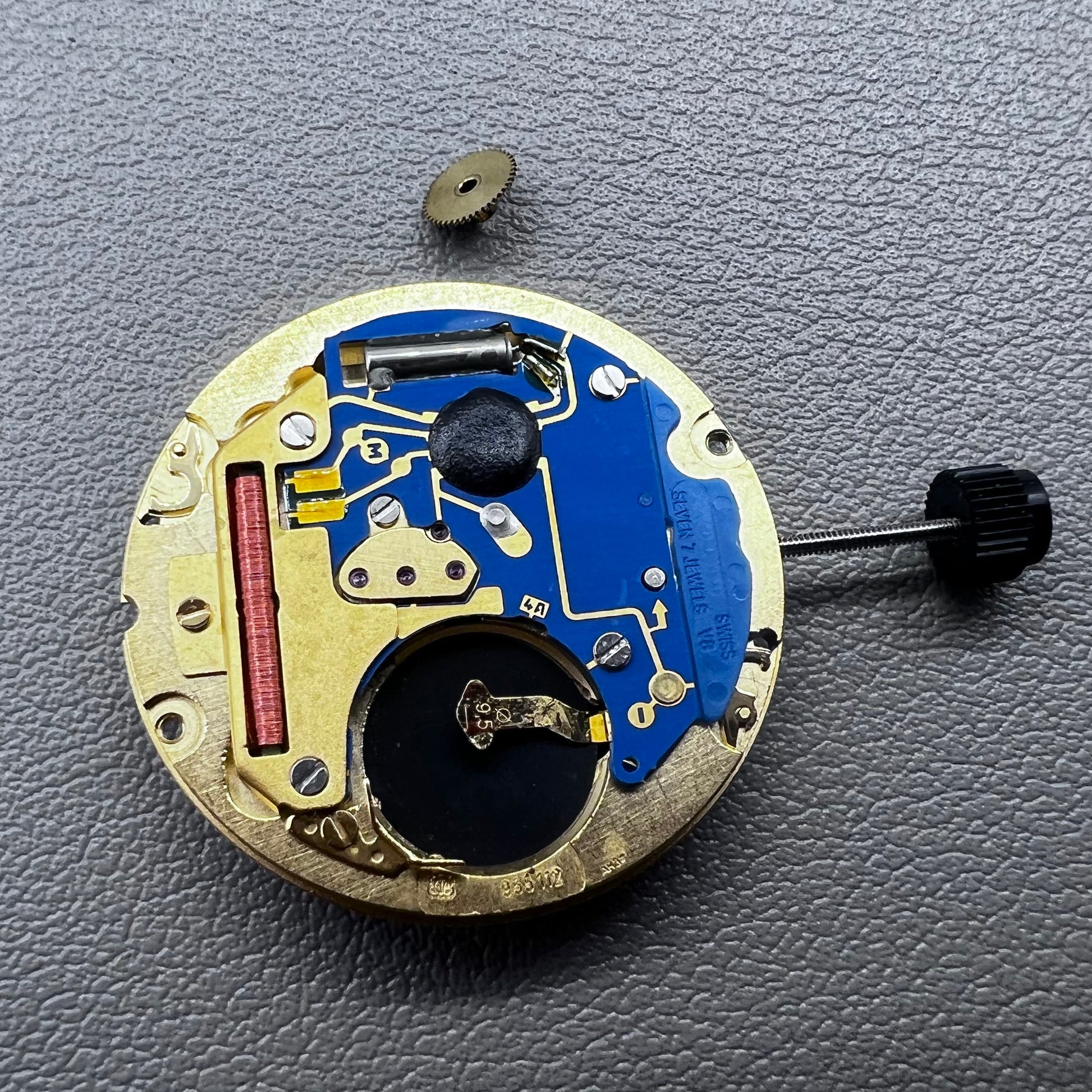Swiss ETA 955.102 quartz watch movement by ETA, precise timekeeping without calendar function.
