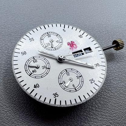 SHANGHAI 7750 White Day Date Small Automatic Mechanical Movement Second@9