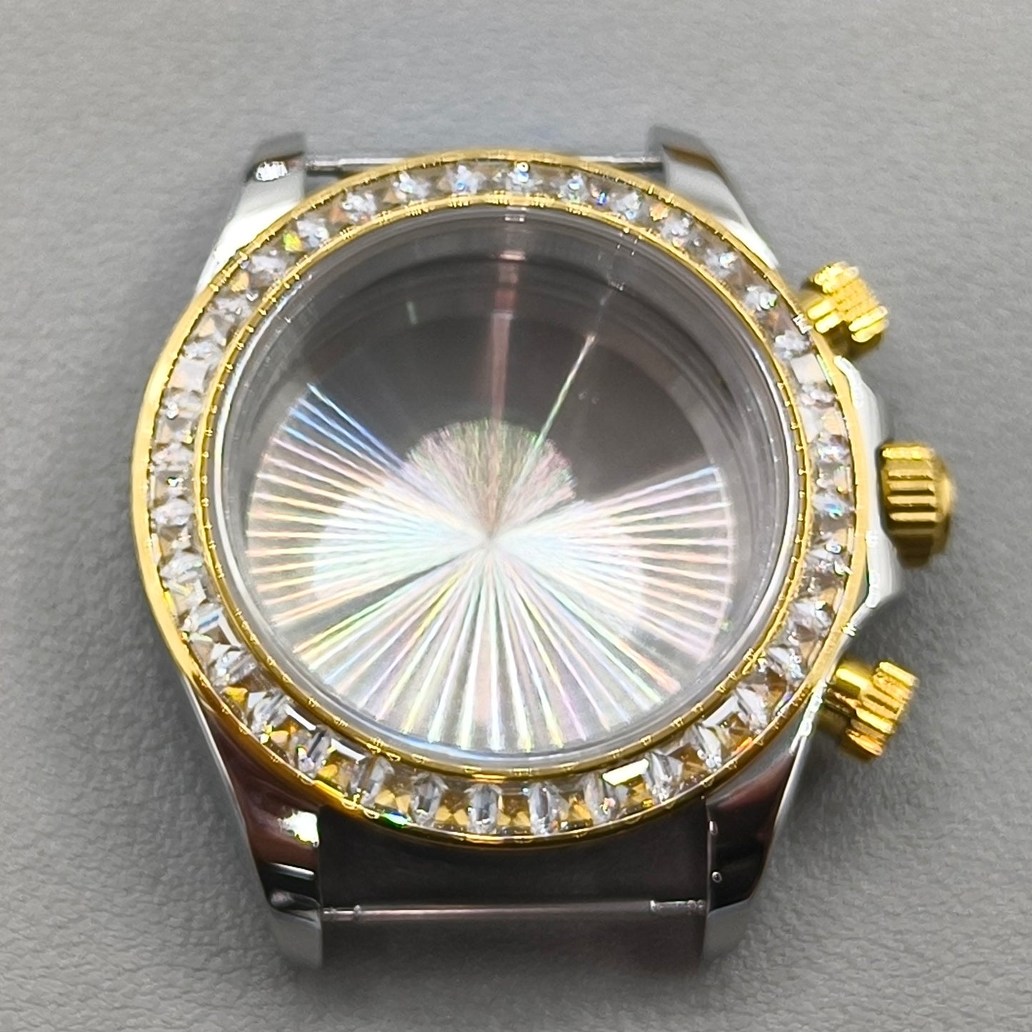 Personalized 39.3mm Stainless Steel Watch Case DTN Diamond Bezel for VK63