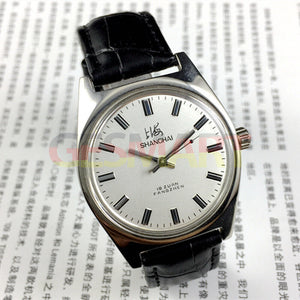 38mm Shanghai Factory Made Manual Mechanical Watch White Dial 3 Hands 19 Jews