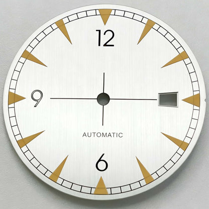 33.5mm Green Lume White Watch Dial Fit for NH35 NH36 Movement Watch Part