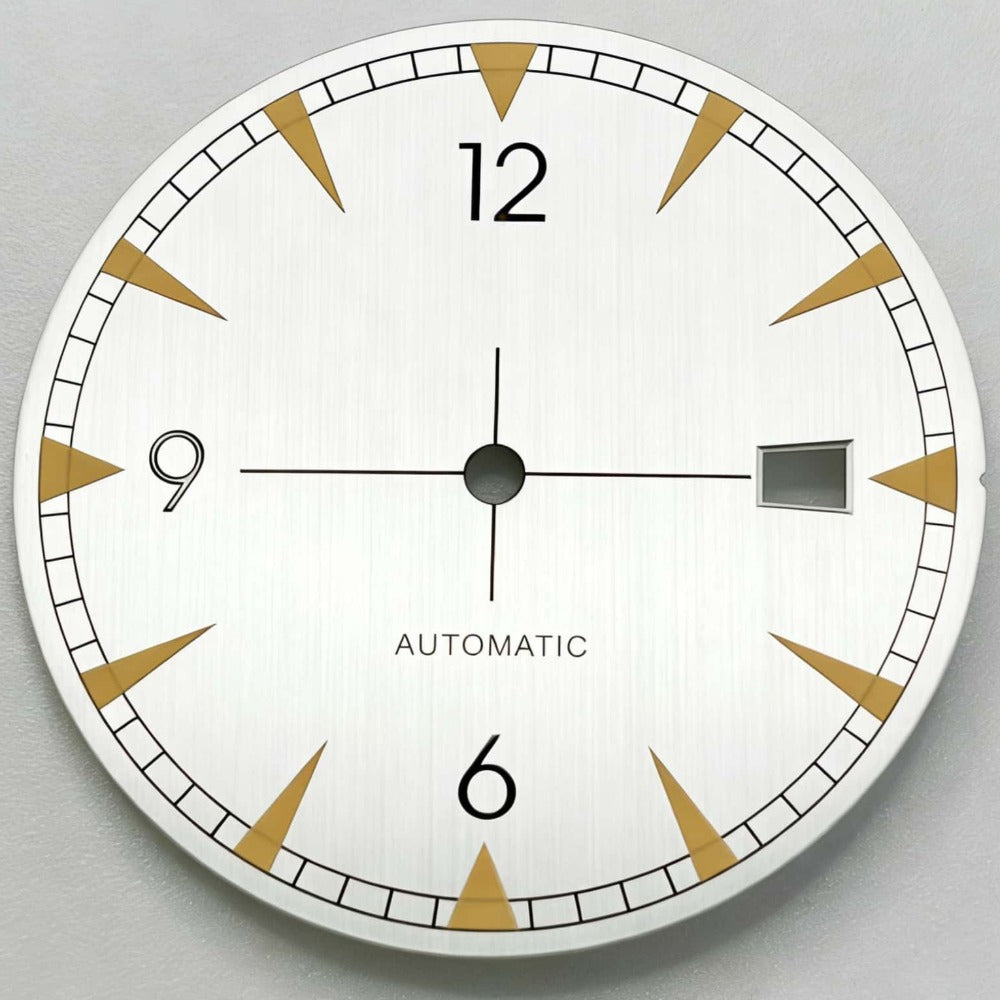 33.5mm Green Lume White Watch Dial Fit for NH35 NH36 Movement Watch Part