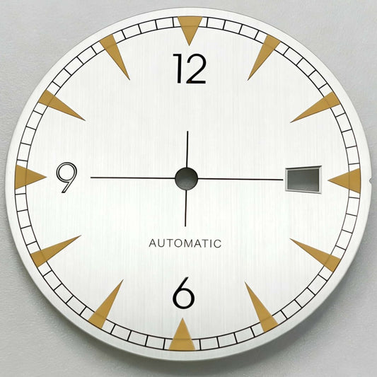 33.5mm Green Lume White Watch Dial Fit for NH35 NH36 Movement Watch Part