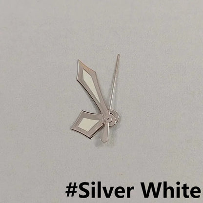 Modified Silver/Rose Sword Shape Green Luminous Watch Hands for NH35/NH36/4R/7S