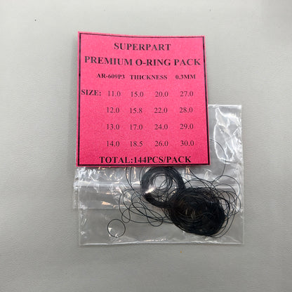 16 Sizes 144 PIECES Waterproof O Ring Kit Watch Back Gasket Washers (0.3mm Thickness)