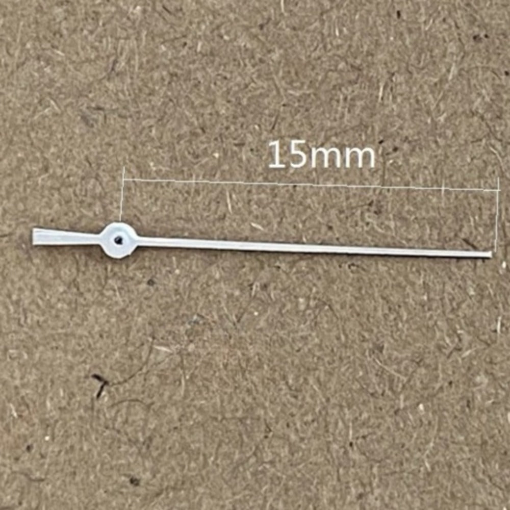 Set of 3 silver 15mm second hands for Miyota OS10, OS20, OS30 watch movements, precise timing parts.