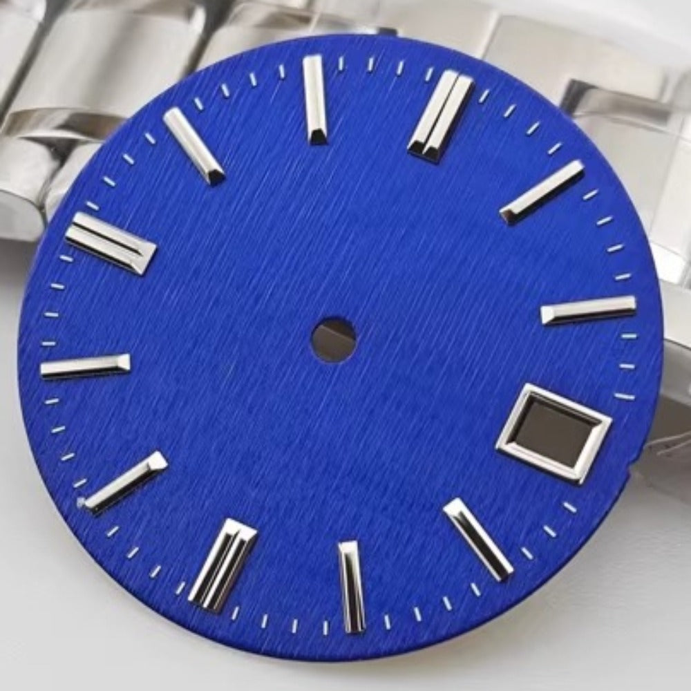 28.5mm Blue Watch Dial Fit for NH35 NH36 Movement No Logo Single Calendar