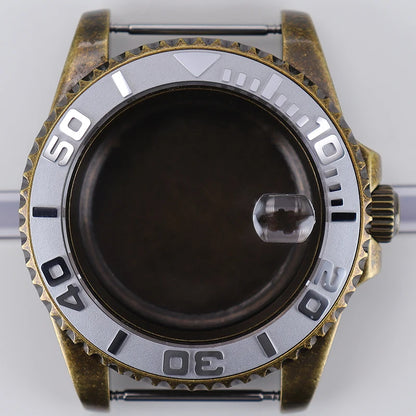 40mm Bronze SUB Watch Case Bezel For NH35/36 GMT NH34/38 4R36 Sapphire Crystal