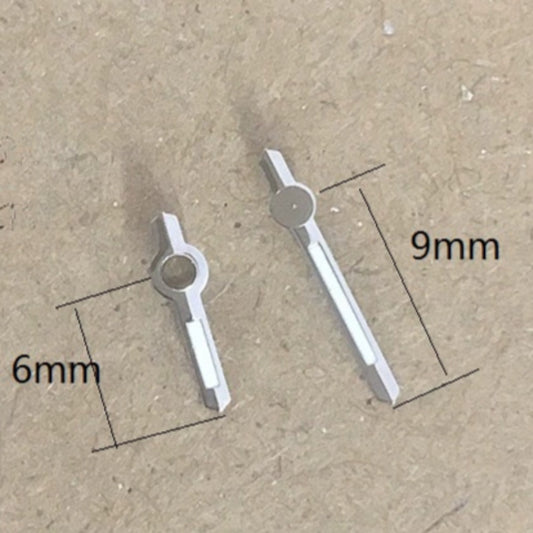 Silver 9x6mm High Cannon 2 Hands with Lume for Miyota 2035 watch accessories