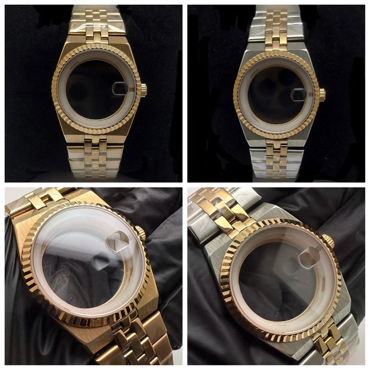 39.5mm Land-Dwellwe RG Case+Strap Sapphire Glass Luminou 33.8mm Dial Fit NH35