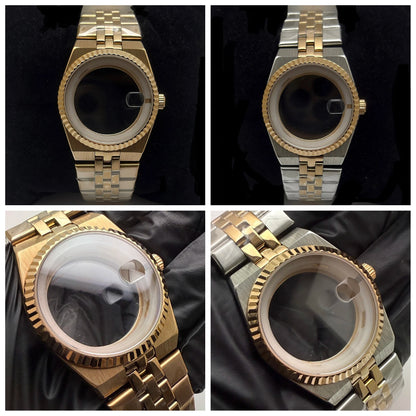 39.5mm Land-Dwellwe RG Case+Strap Sapphire Glass Luminou 33.8mm Dial Fit NH35