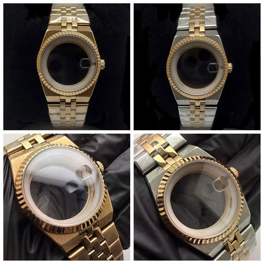 39.5mm Land-Dwellwe RG Case+Strap Sapphire Glass Luminou 33.8mm Dial Fit NH35