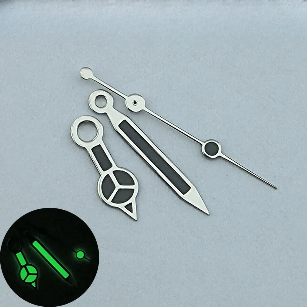 Modified 3 Hands Watch Hands with Green luminous /No luminous for NH35 NH36