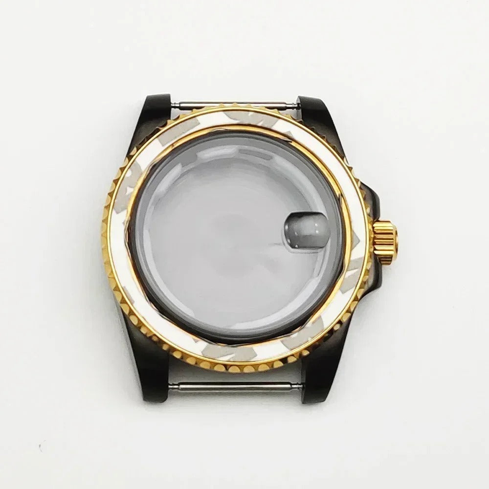 40MM Black Gold Watch Case for 8215/2813/3804/NH35/NH36 Mechanical Movement