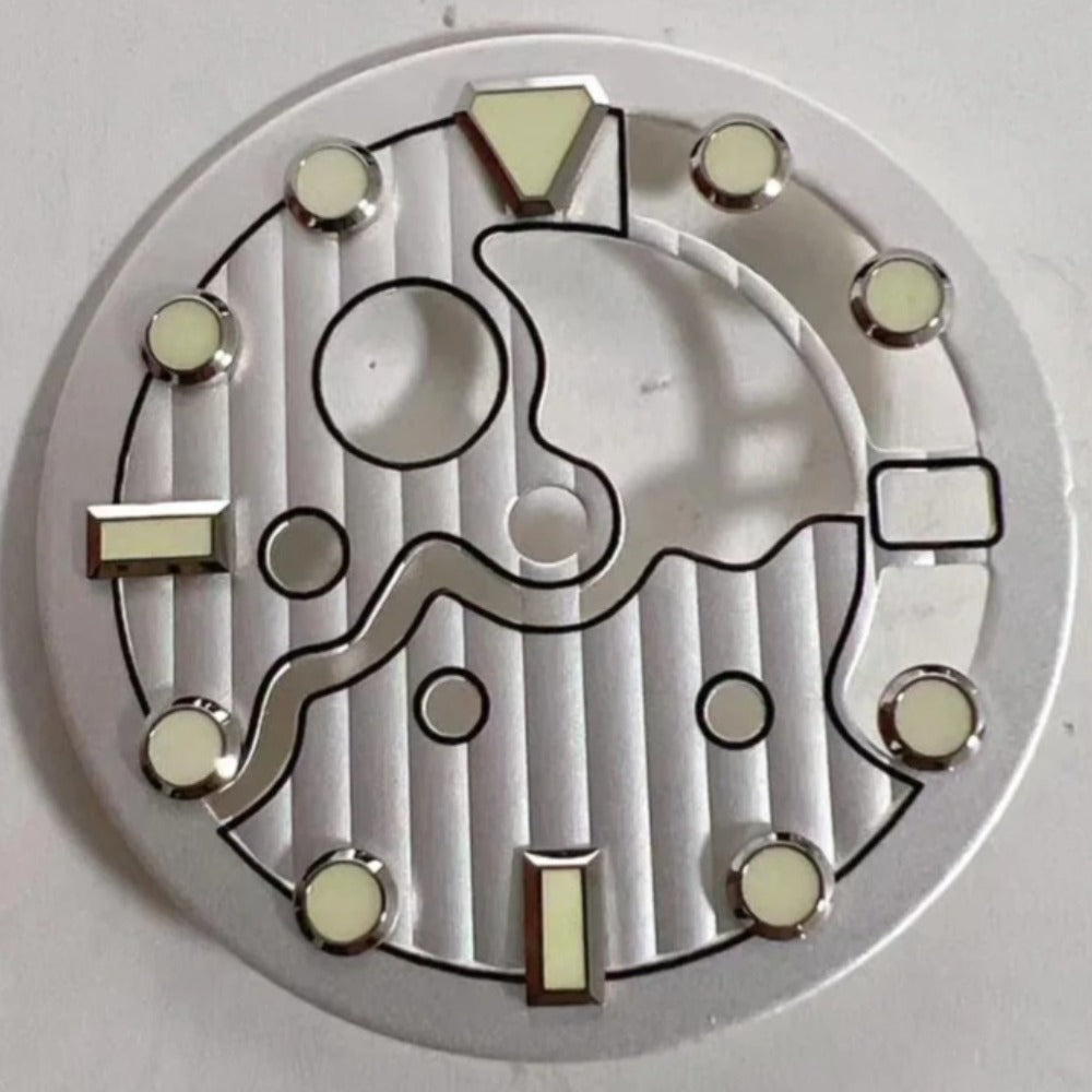 28.5mm White Hollow Lume Triangle Nail Watch Dial for NH35/NH36 Movement