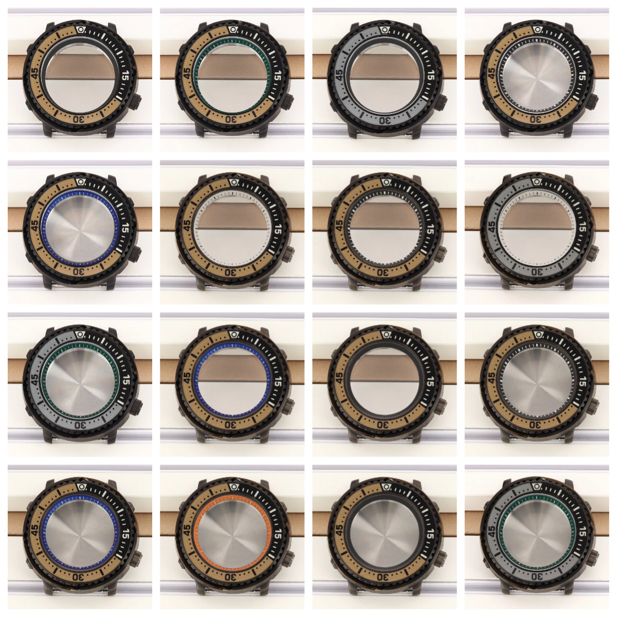 43mm Watch Case For NH34 NH35 NH36 NH38 Tuna Sapphire Crystal Luminous Bezel