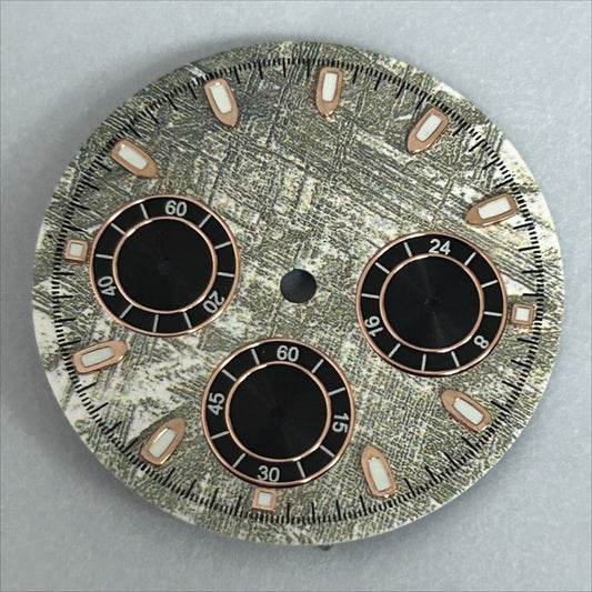 29.8mm Grey No Logo Watch Dail Fit For VK63 Quartz Movement Rose Golden Nail