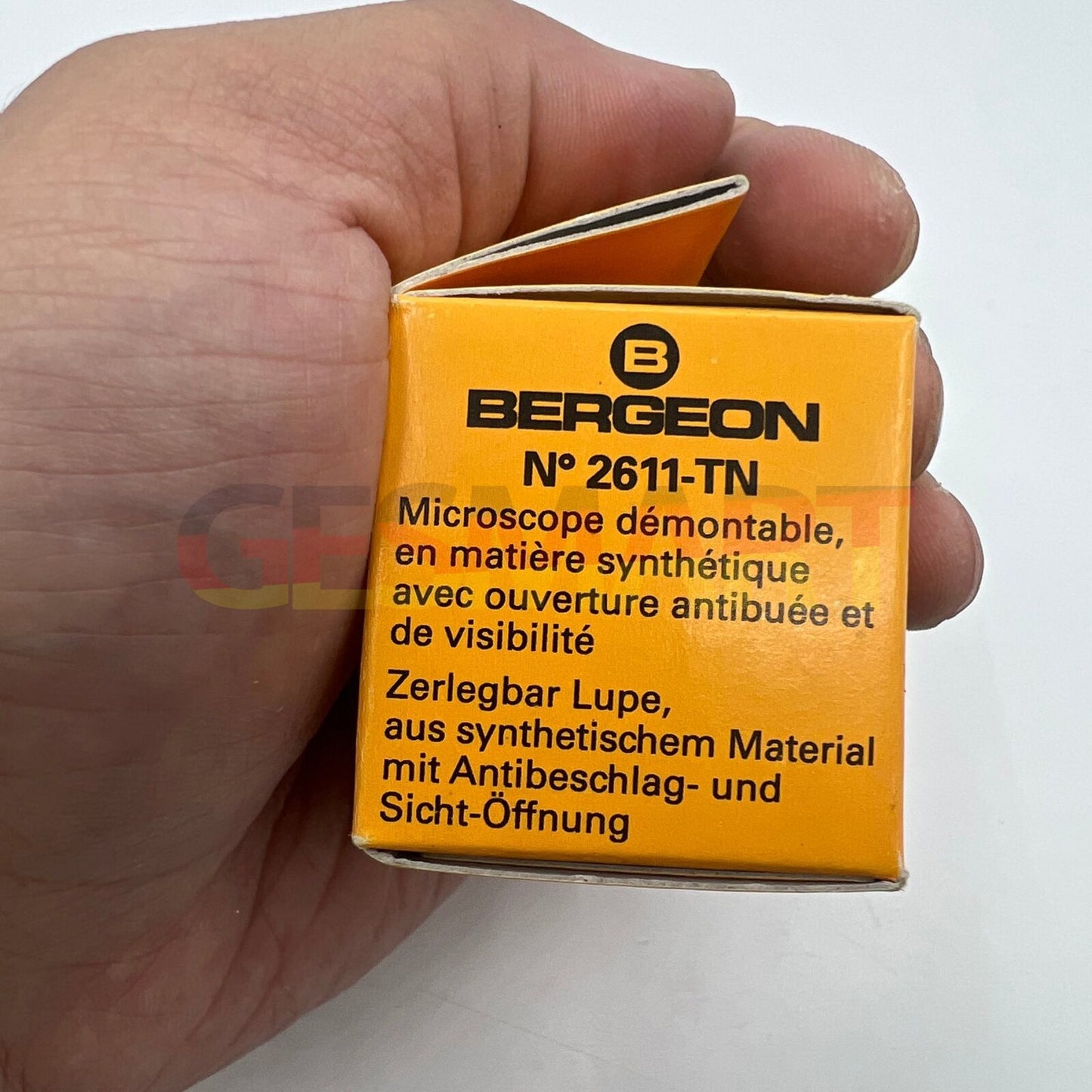 Bergeon 2611-TN-3.5 loupe with 2.8x magnification for detailed watch accessory inspection and repairs.