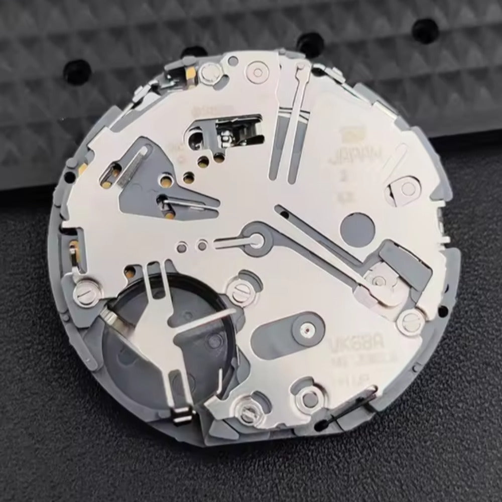 Genuine VK68A chronograph movement by Seiko with high-accuracy quartz mechanism from Japan.
