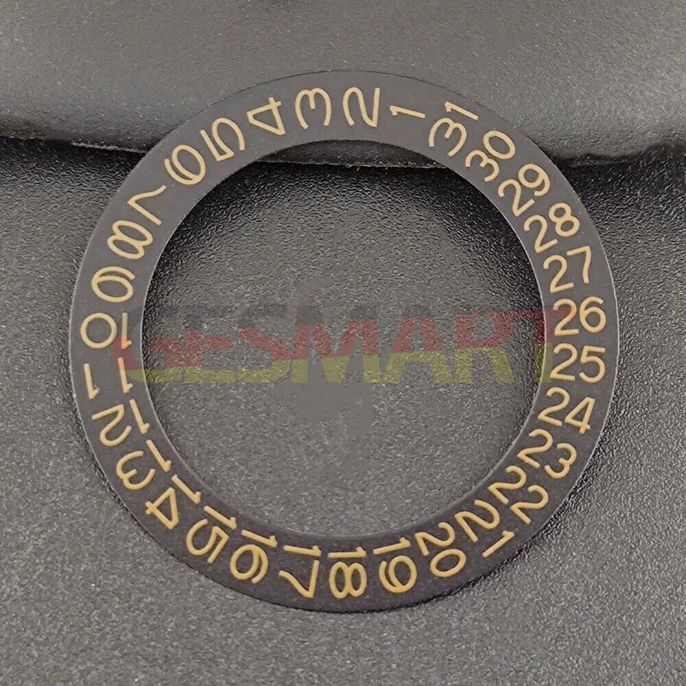 Orange date disk overlay for NH35 NH36 watch movement against black background.