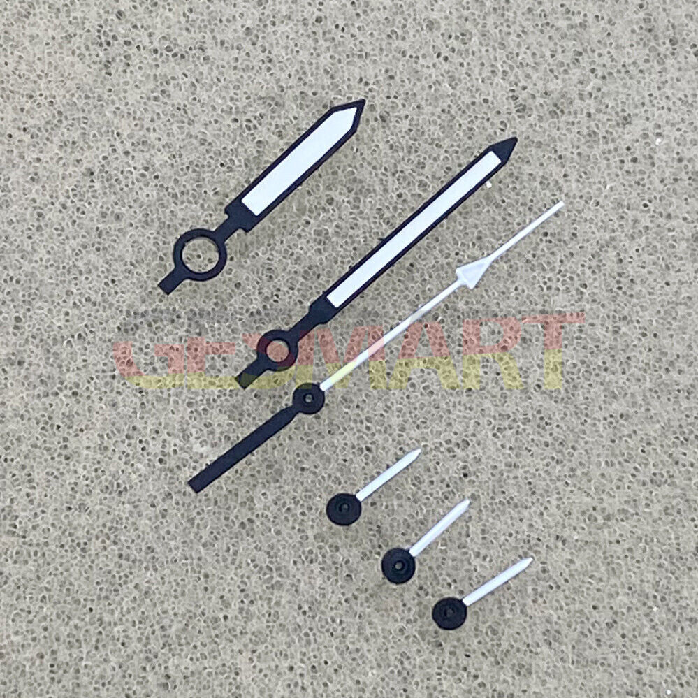 Black&White green luminous 6 watch hands for Hattori Epson VK63 movement, precise and durable accessory.