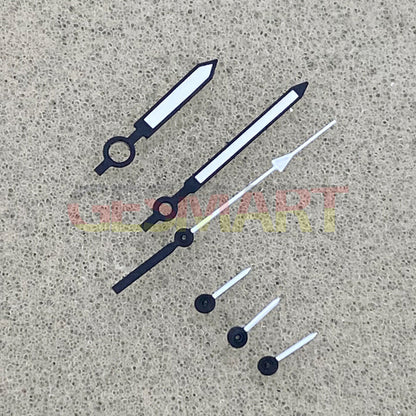 Black&White green luminous 6 watch hands for Hattori Epson VK63 movement, precise and durable accessory.