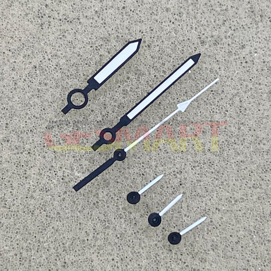 Black&White green luminous 6 watch hands for Hattori Epson VK63 movement, precise and durable accessory.