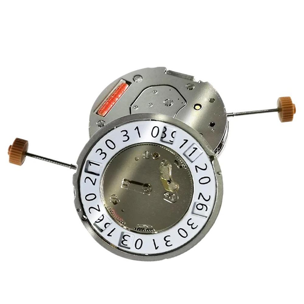 Replacement quartz calendar watch movement with date at 12 o'clock for Ronda 6004.B repair parts.